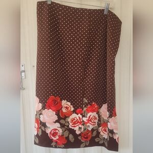 New York & Company Brown Midi Pencil Skirt Casual